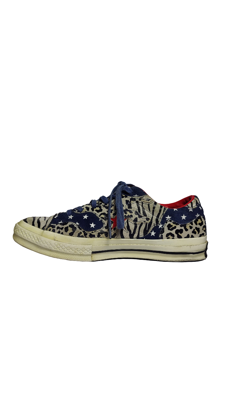 Converse One Star – Leopard Zebra Red Blue Mix