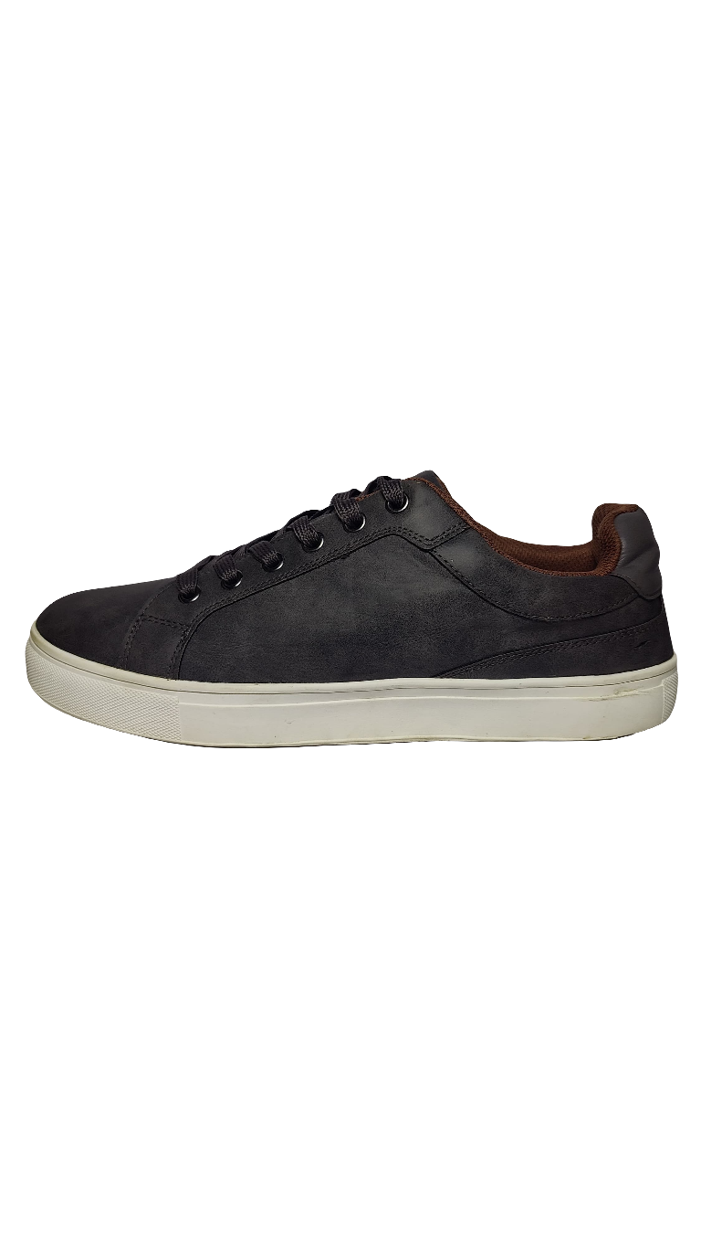 Gray Leather Trainer
