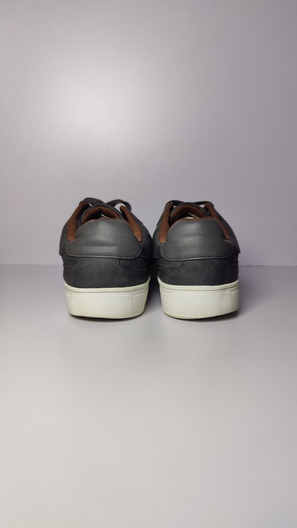 Gray Leather Trainer