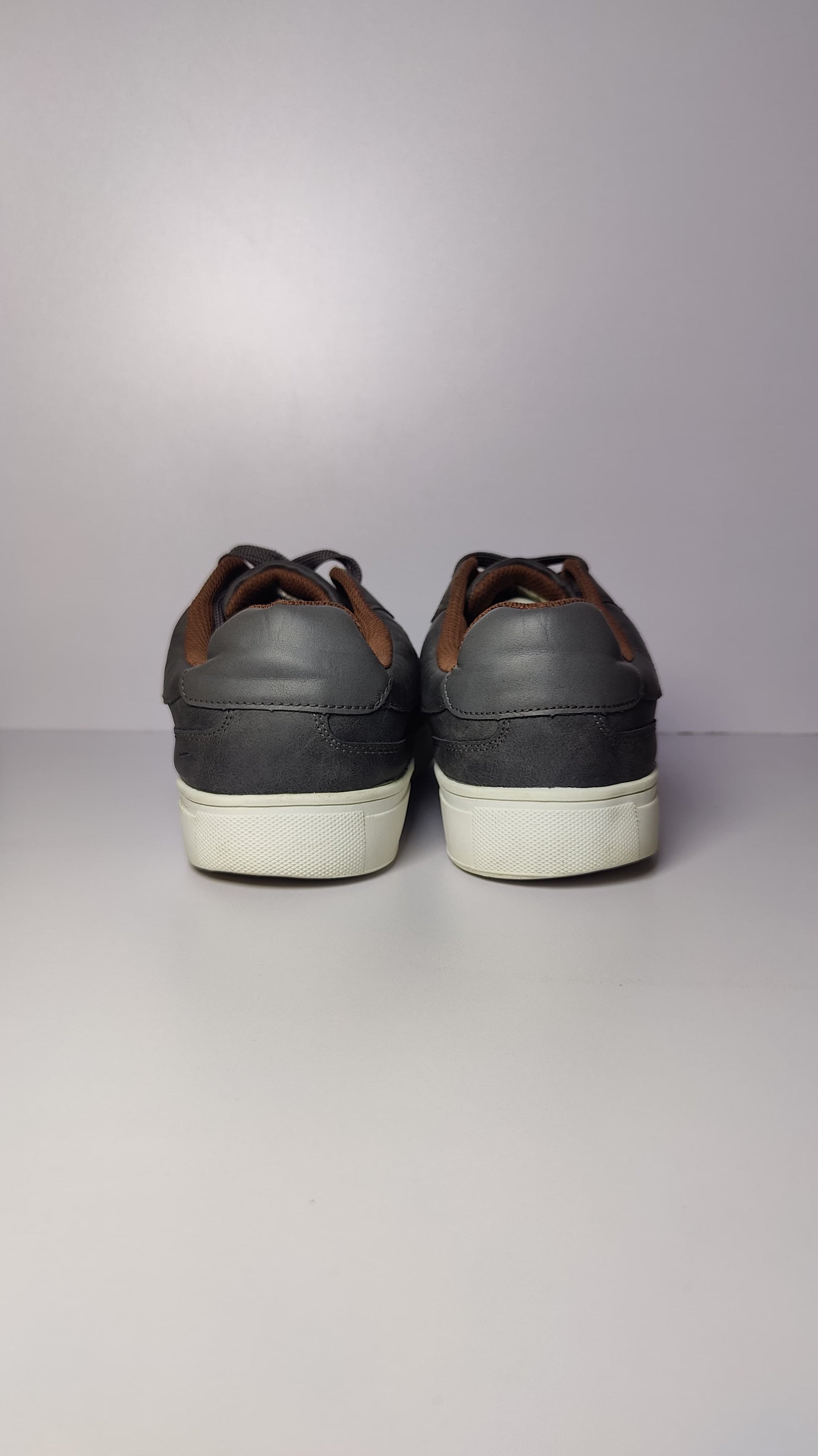 Gray Leather Trainer