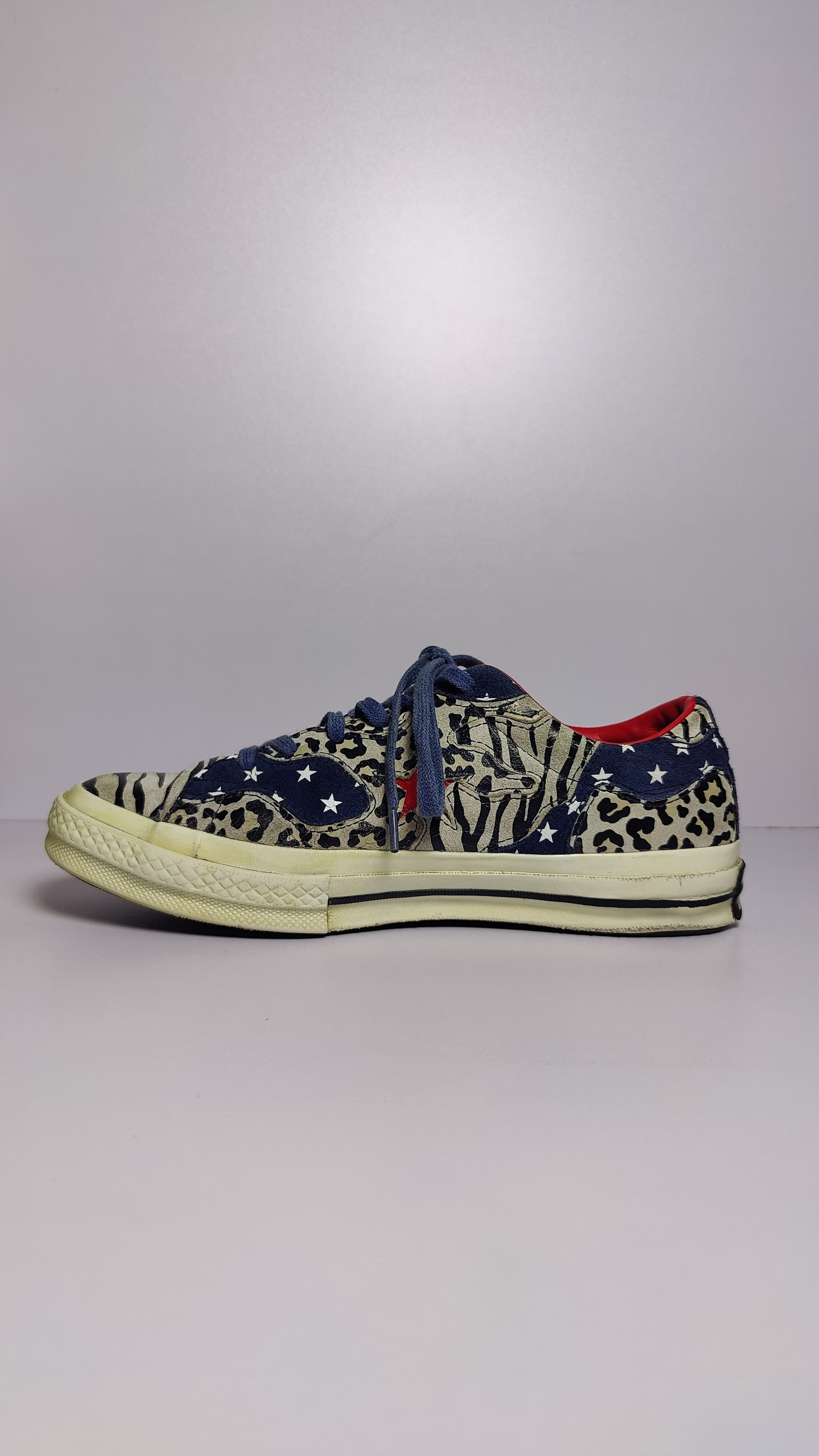 Converse One Star – Leopard Zebra Red Blue Mix