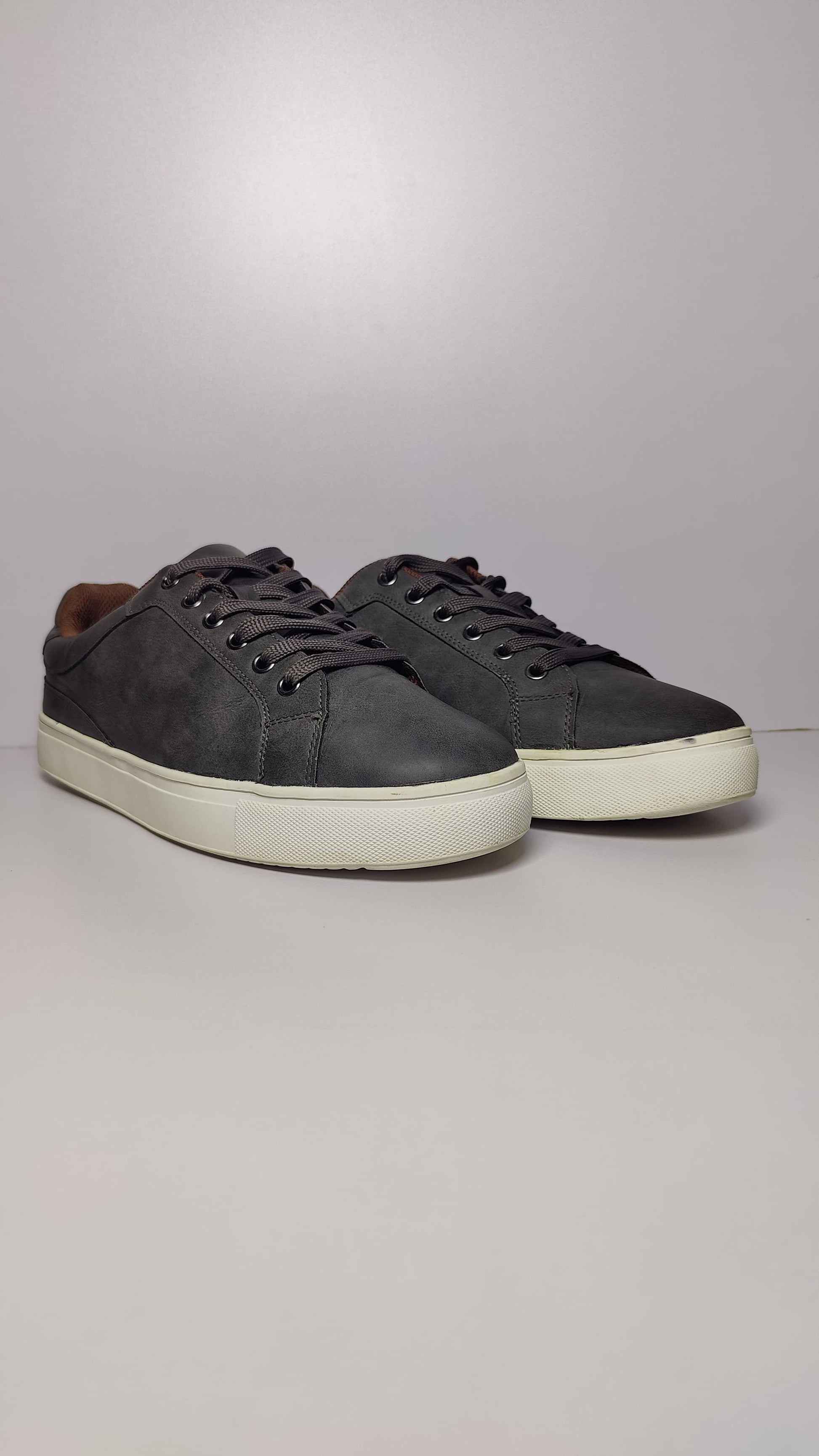 Gray Leather Trainer
