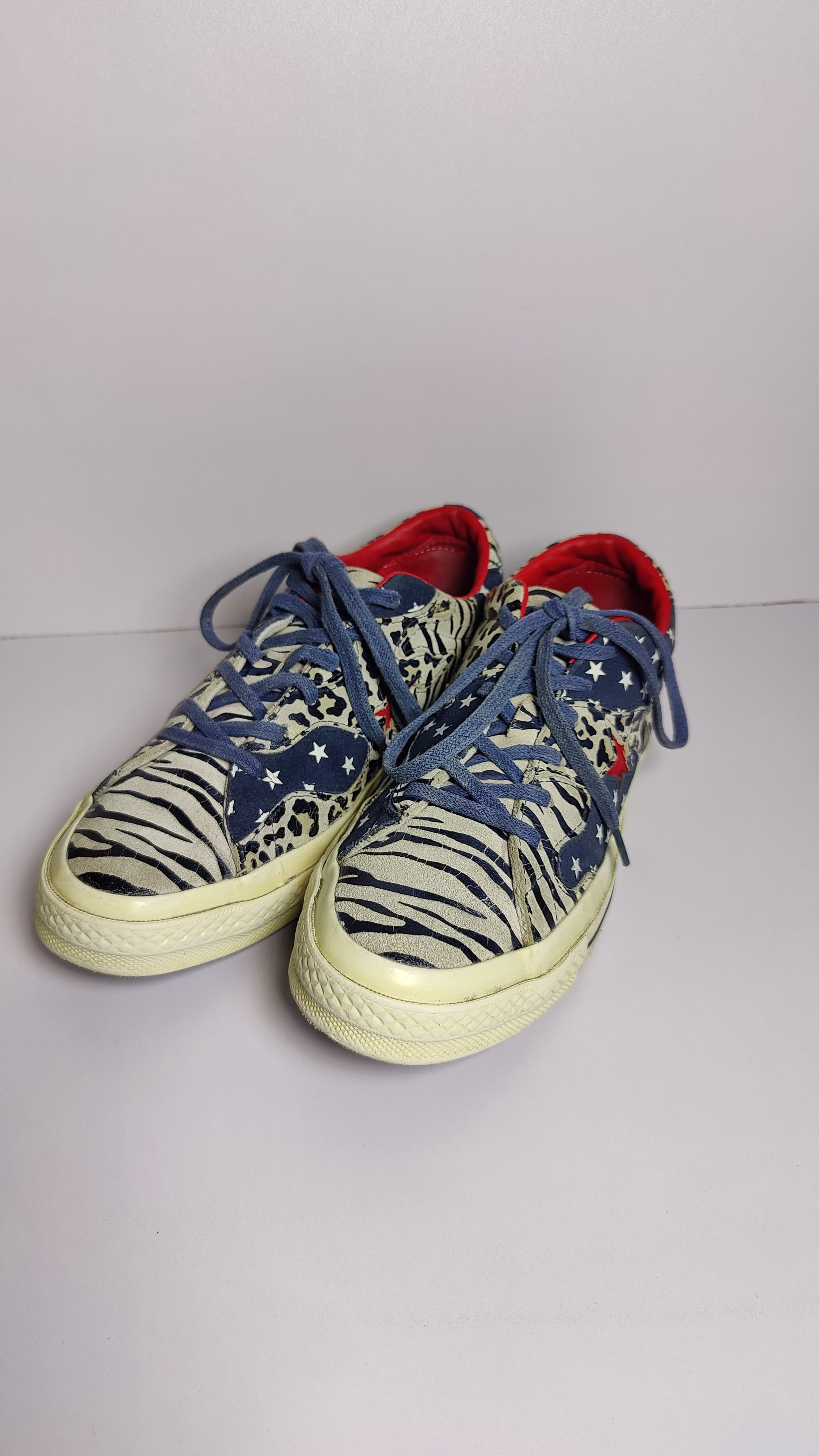 Converse One Star – Leopard Zebra Red Blue Mix