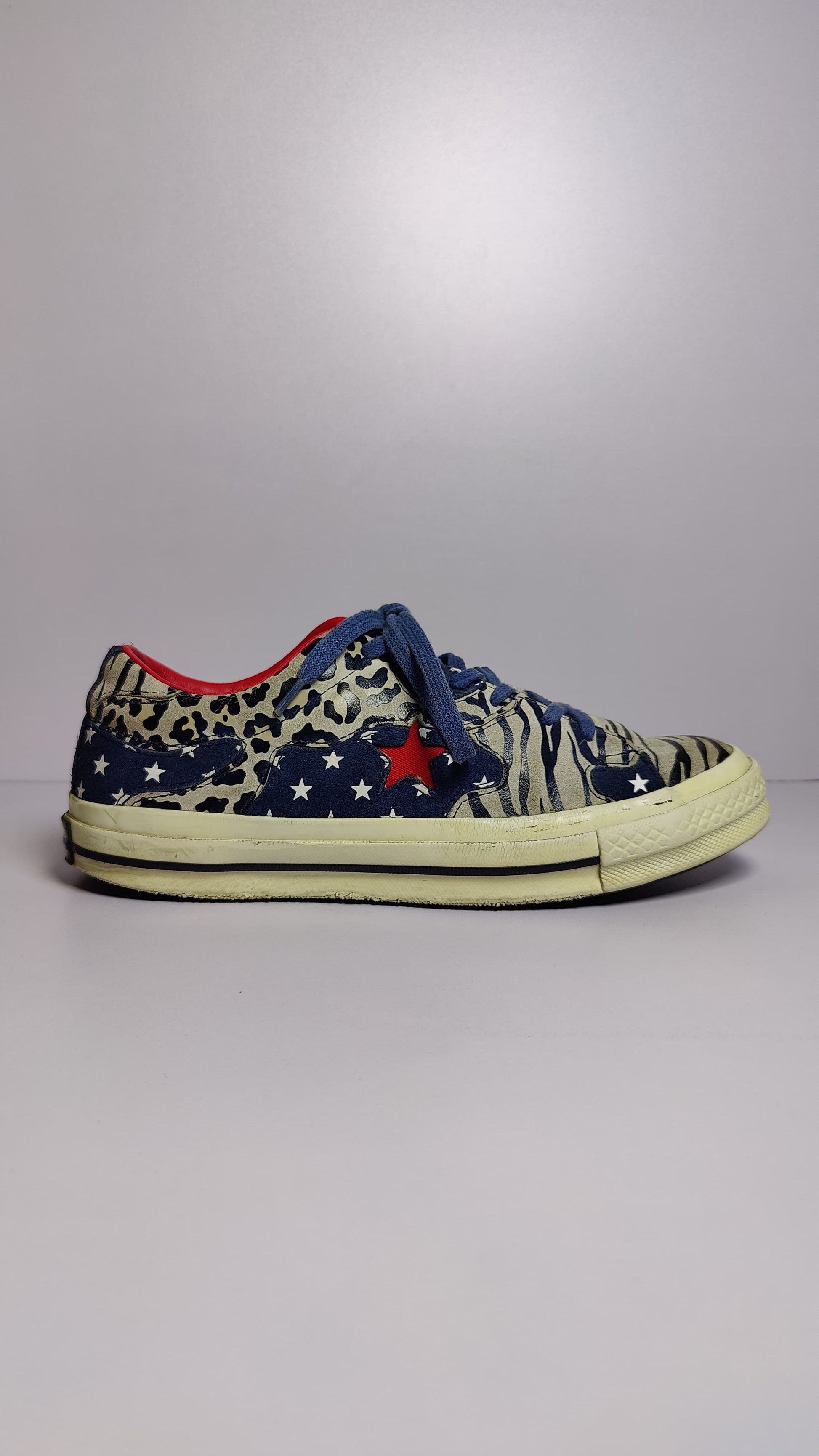 Converse One Star – Leopard Zebra Red Blue Mix