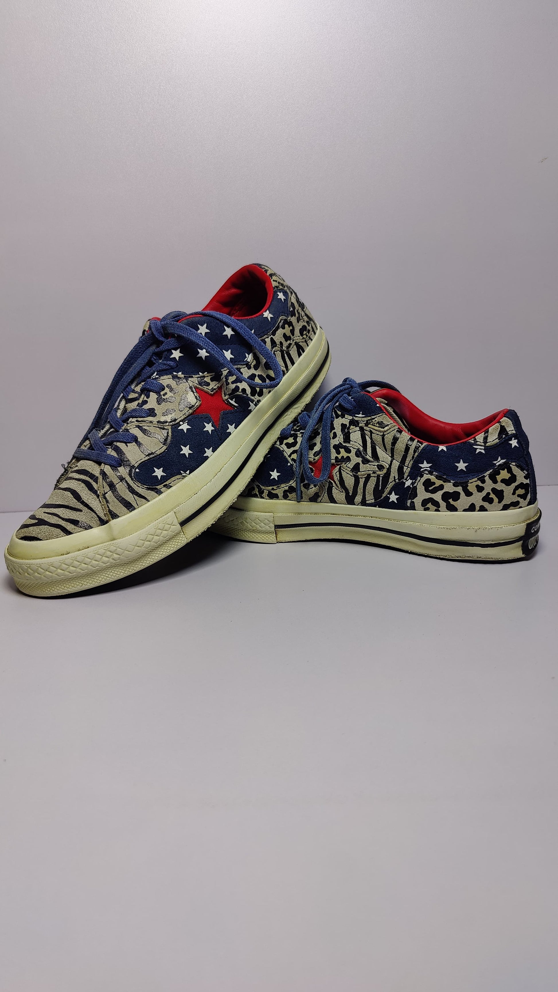 Converse One Star – Leopard Zebra Red Blue Mix