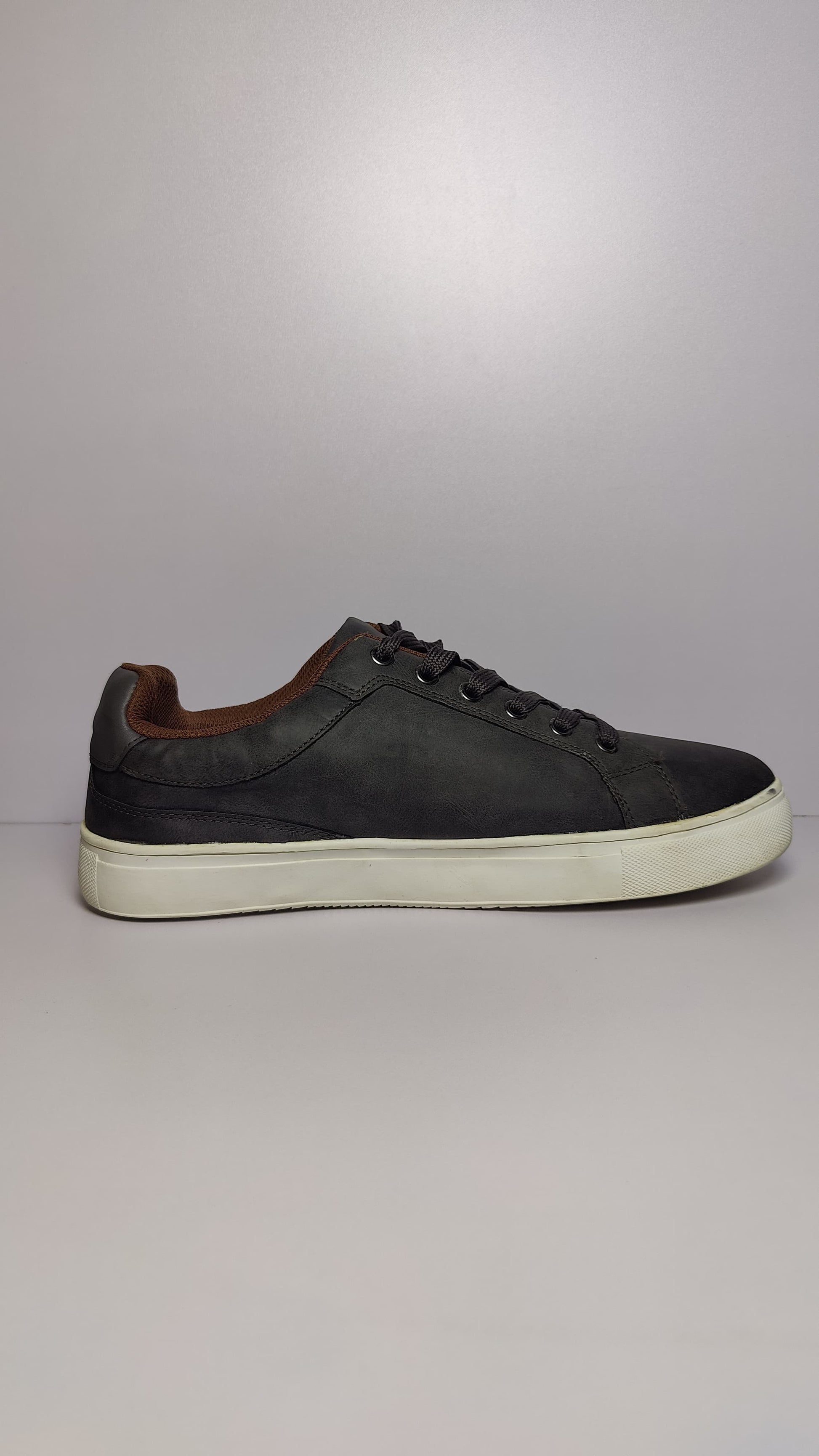 Gray Leather Trainer